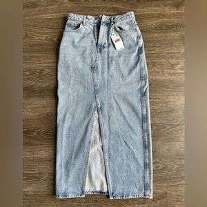 Denim maxi jean skirt